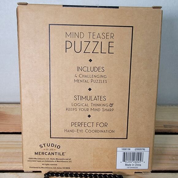 Studio Mercantile 4 Pk Mind Teaser Puzzles - NEW / SEALED - Picture 2 of 4